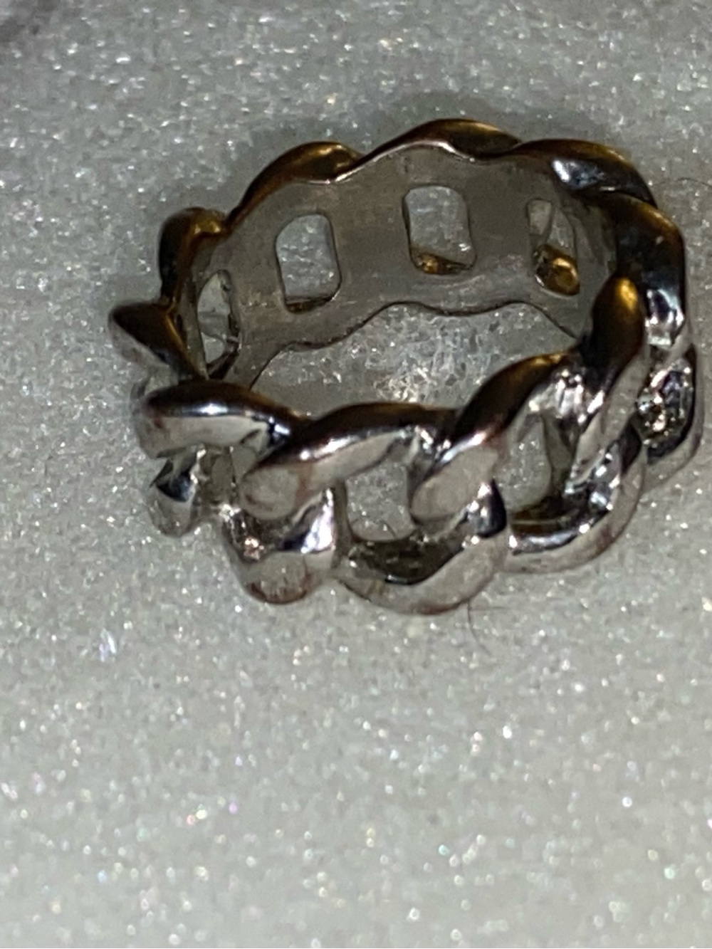 Men's Chain Link Band Ring sterling Silver size 6